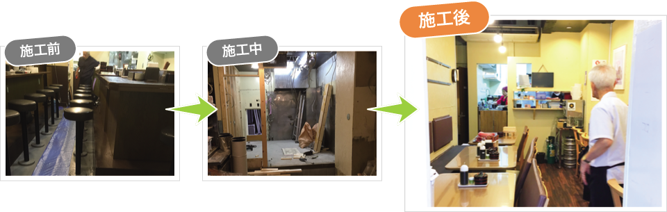 飲食店 客席改修工事 飲食店 客席改修工事
